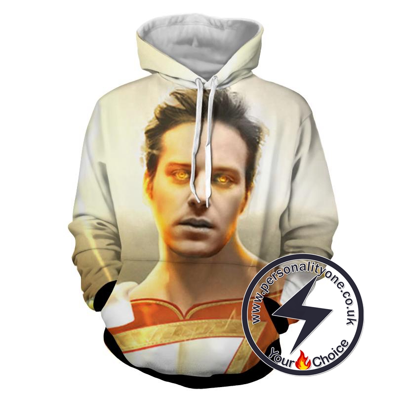 Shazam Face - Shazam 3D - Shazam Hoodies